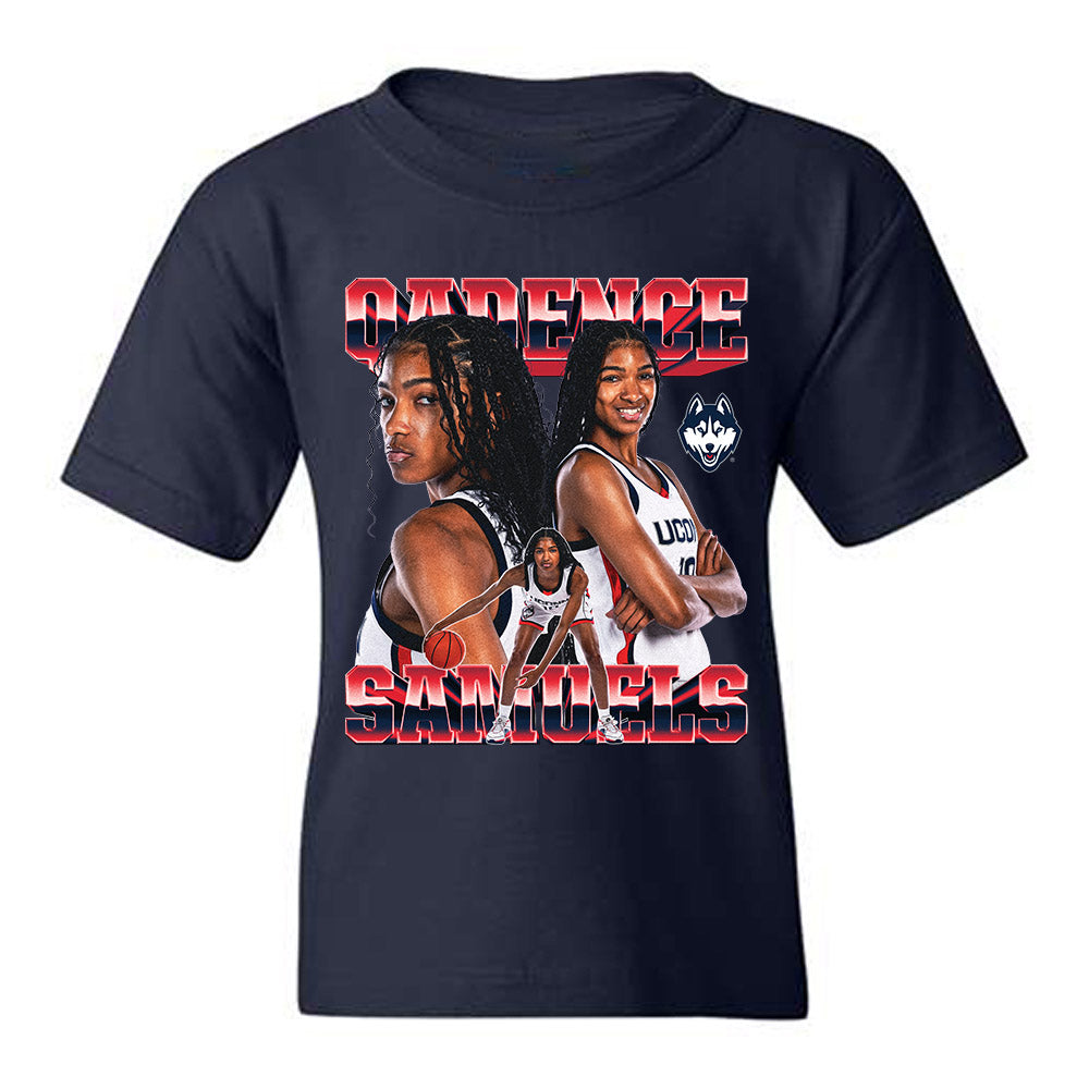 UConn - NCAA Women's Basketball : Qadence Samuels - Youth T-Shirt-0