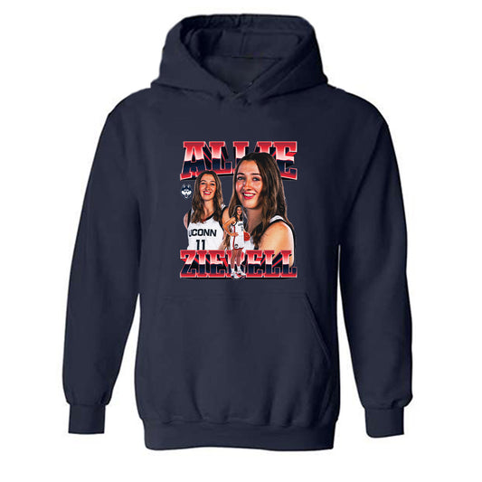 UConn - NCAA Women's Basketball : Allie Ziebell - Player Collage Hooded Sweatshirt-0