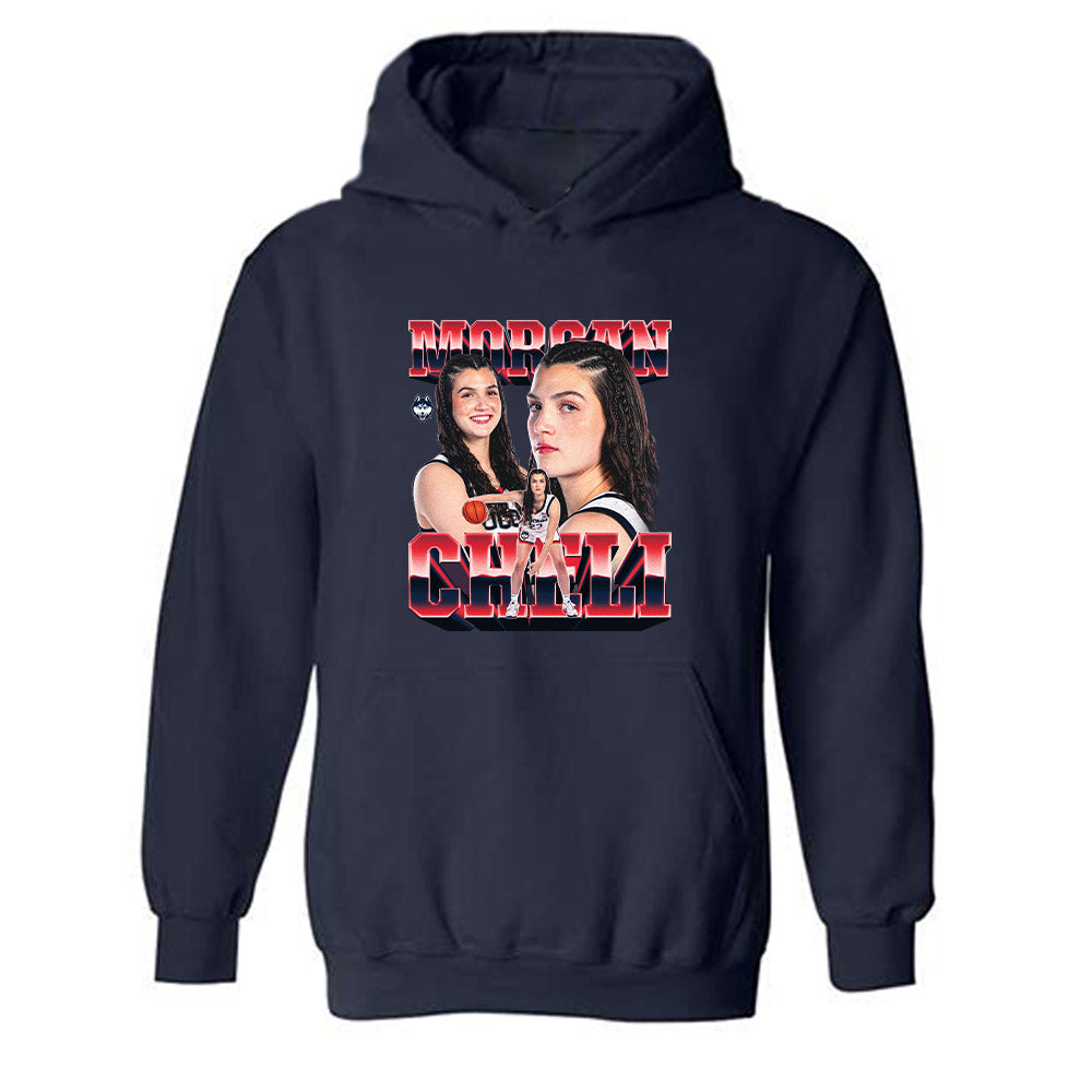 UConn - NCAA Women's Basketball : Morgan Cheli - Player Collage Hooded Sweatshirt-0