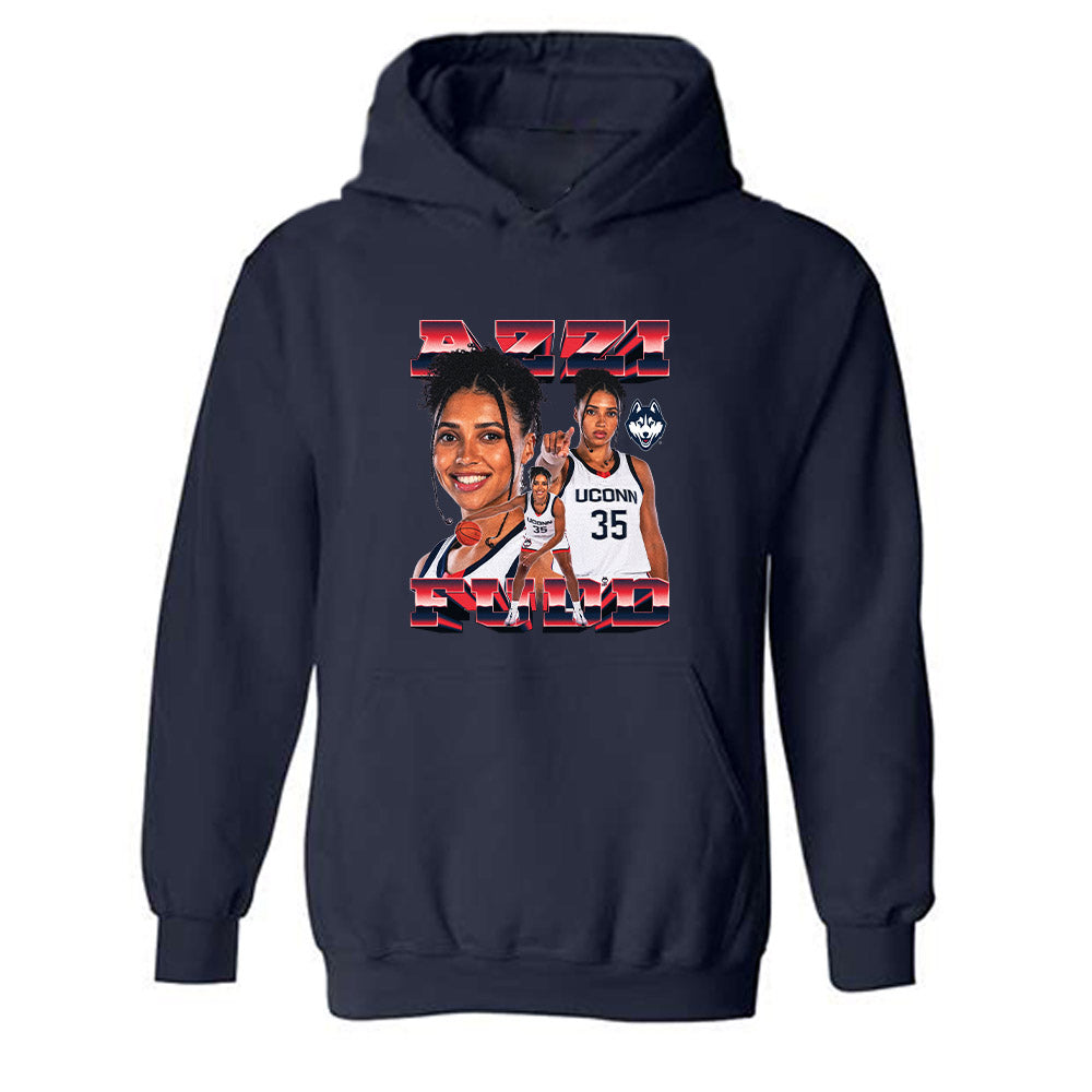 UConn - NCAA Women's Basketball : Azzi Fudd - Player Collage Hooded Sweatshirt-0