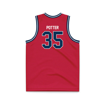 Utah Tech - NCAA Men's Basketball : Ethan Potter - Red Basketball Jersey-1