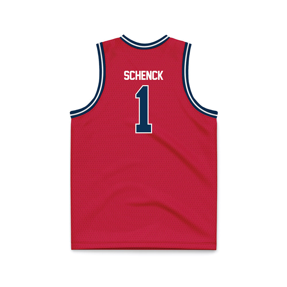 Utah Tech - NCAA Men's Basketball : Hunter Schenck - Red Basketball Jersey-1