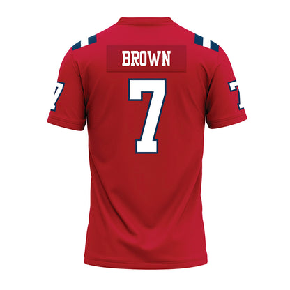 Utah Tech - NCAA Football : Taliq Brown - Red Premium Football Jersey-1