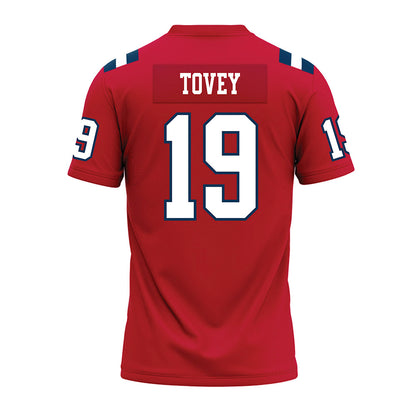 Utah Tech - NCAA Football : Moananuiahiva Tovey - Red Premium Football Jersey-1