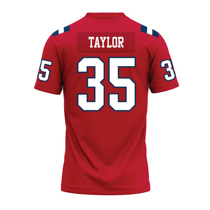 Utah Tech - NCAA Football : Damon Taylor - Red Premium Football Jersey-1