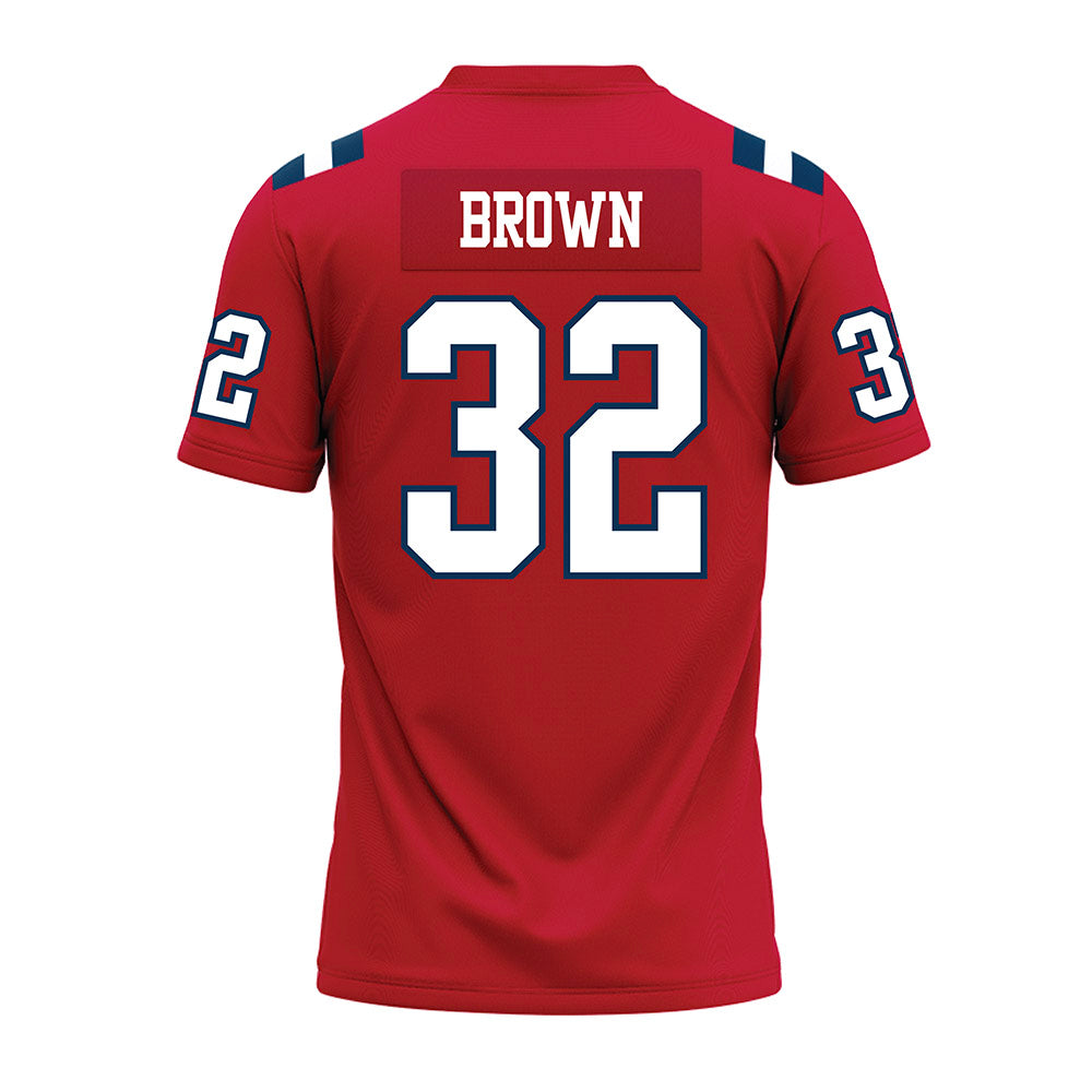 Utah Tech - NCAA Football : Fisher Brown - Red Premium Football Jersey-1