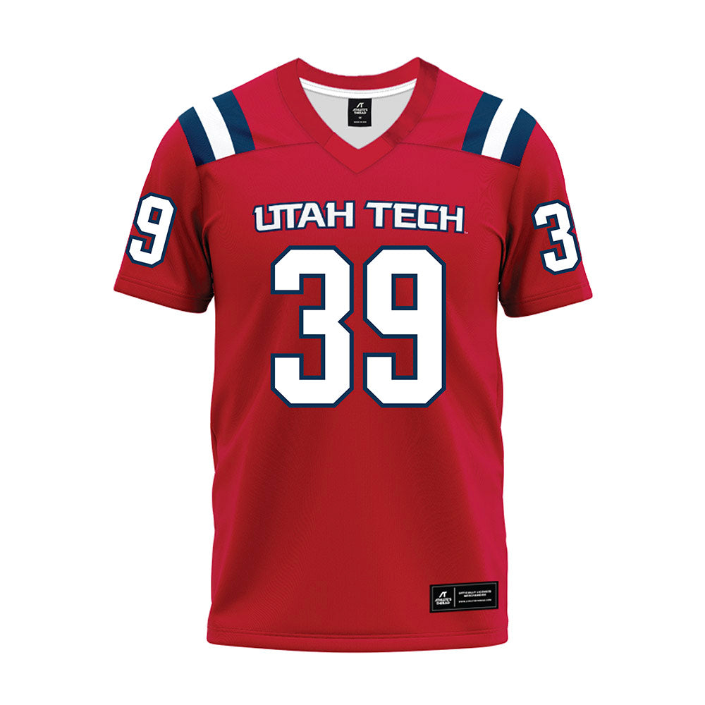 Utah Tech - NCAA Football : Jeremiah Jimoh - Red Premium Football Jersey-0