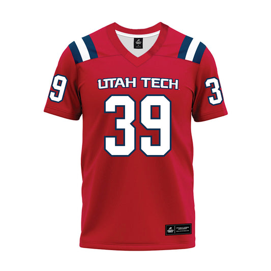 Utah Tech - NCAA Football : Jeremiah Jimoh - Red Premium Football Jersey-0