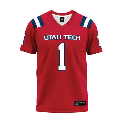 Utah Tech - NCAA Football : Justin Houston - Red Premium Football Jersey-0