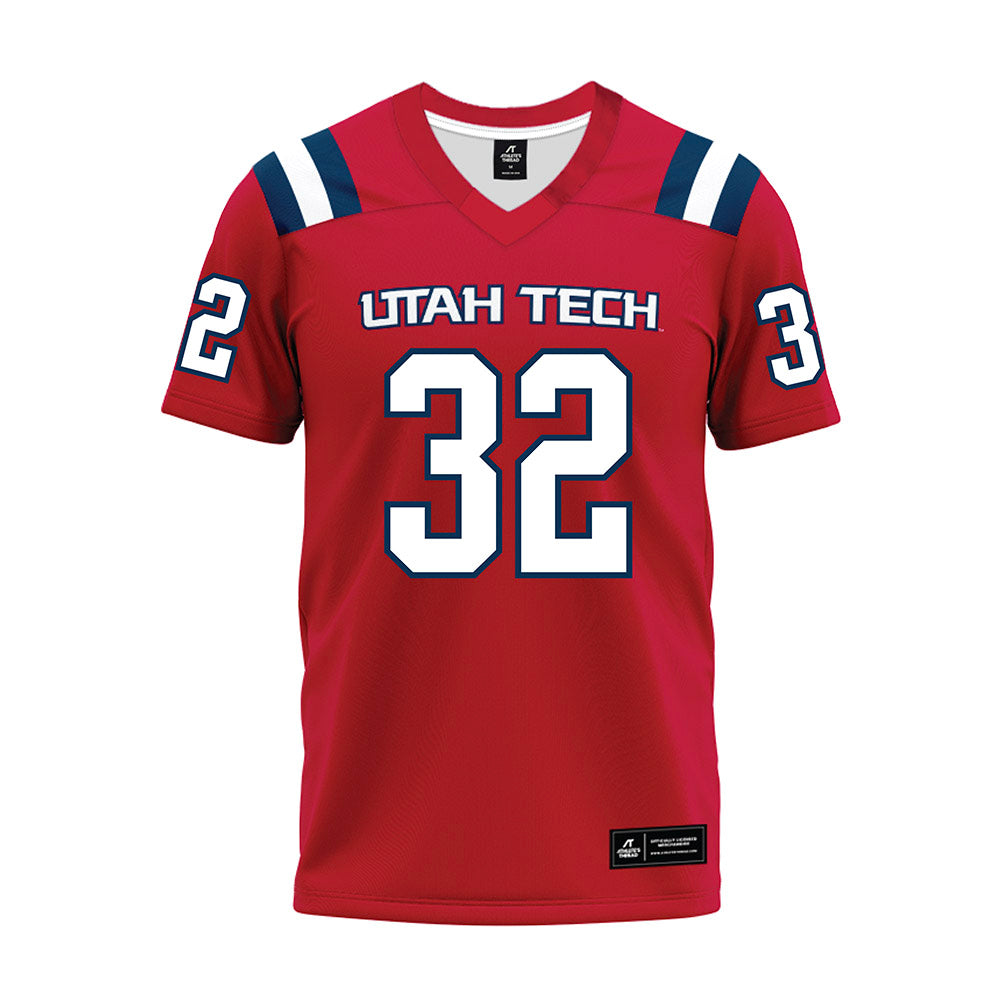 Utah Tech - NCAA Football : Fisher Brown - Red Premium Football Jersey-0