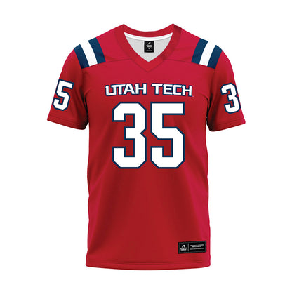Utah Tech - NCAA Football : Damon Taylor - Red Premium Football Jersey-0