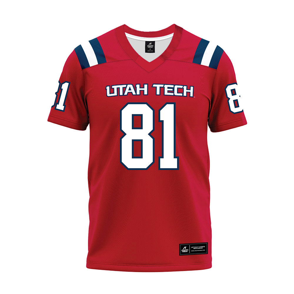 Utah Tech - NCAA Football : Davyn Sedwick - Red Premium Football Jersey-0