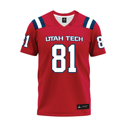 Utah Tech - NCAA Football : Davyn Sedwick - Red Premium Football Jersey-0