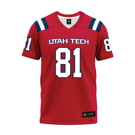 Utah Tech - NCAA Football : Davyn Sedwick - Red Premium Football Jersey-0