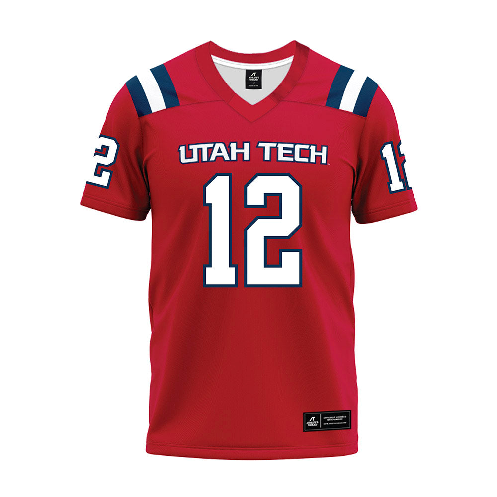 Utah Tech - NCAA Football : Devin Costello - Red Premium Football Jersey-0