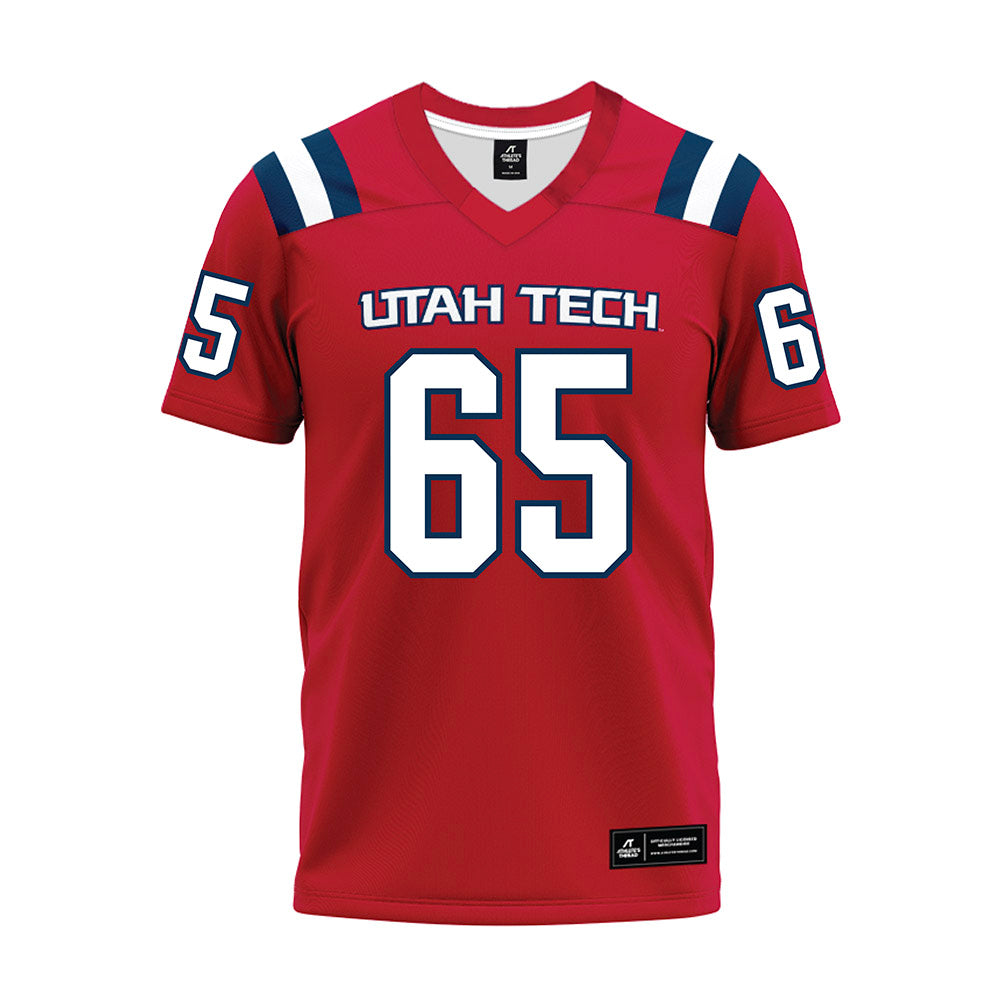 Utah Tech - NCAA Football : Zayden Cook - Red Premium Football Jersey-0