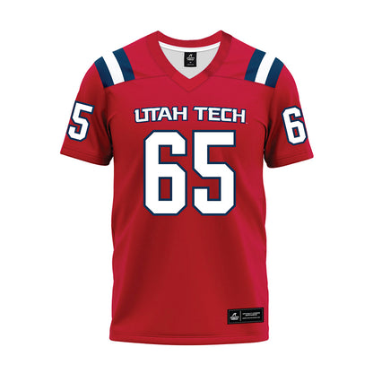 Utah Tech - NCAA Football : Zayden Cook - Red Premium Football Jersey-0