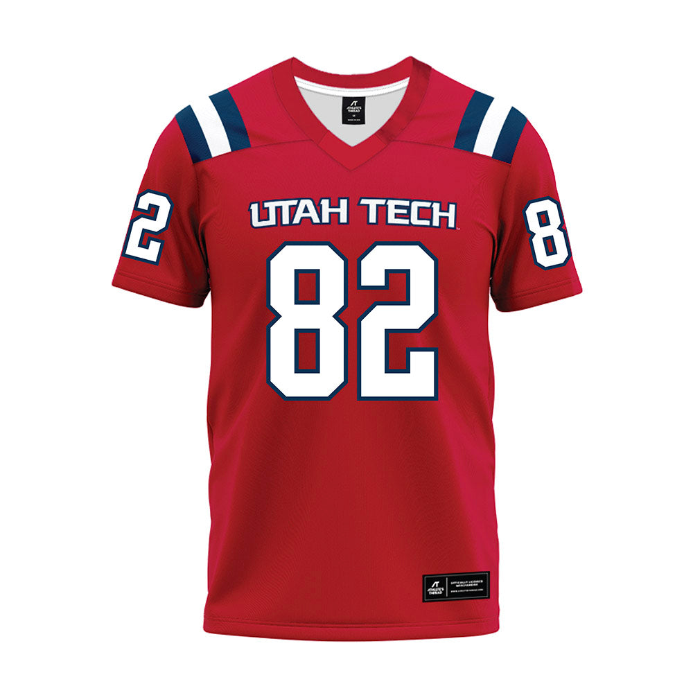 Utah Tech - NCAA Football : Mason Jensen - Red Premium Football Jersey-0