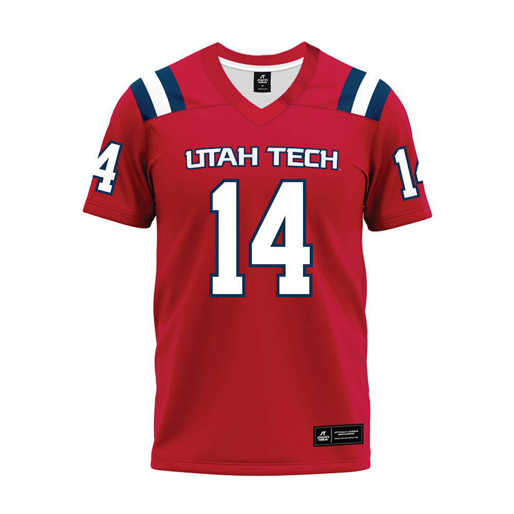 Utah Tech - NCAA Football : Will Greene - Red Premium Football Jersey-0