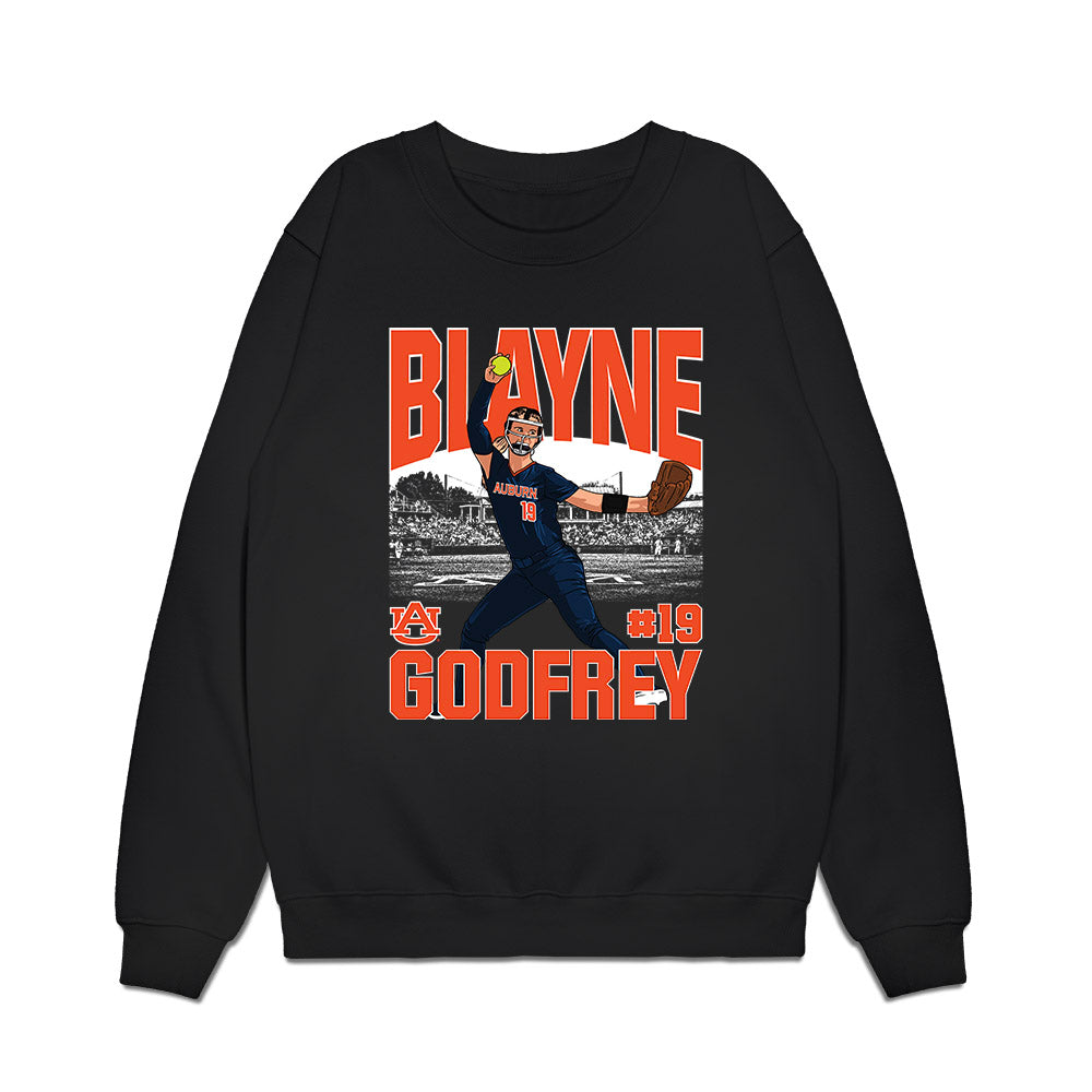 Auburn - NCAA Softball : Blayne Godfrey - Caricature Premium Crewneck Sweatshirt-0