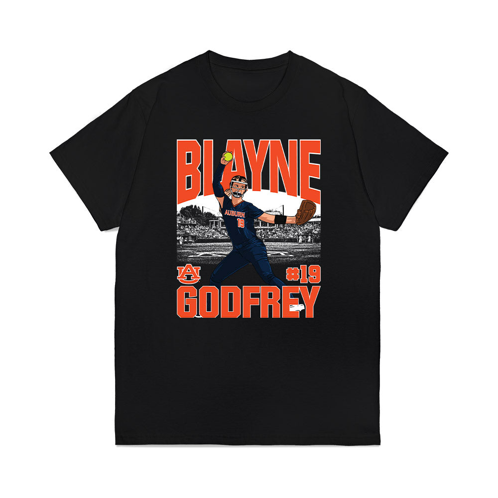 Auburn - NCAA Softball : Blayne Godfrey - Caricature Premium T-Shirt-0