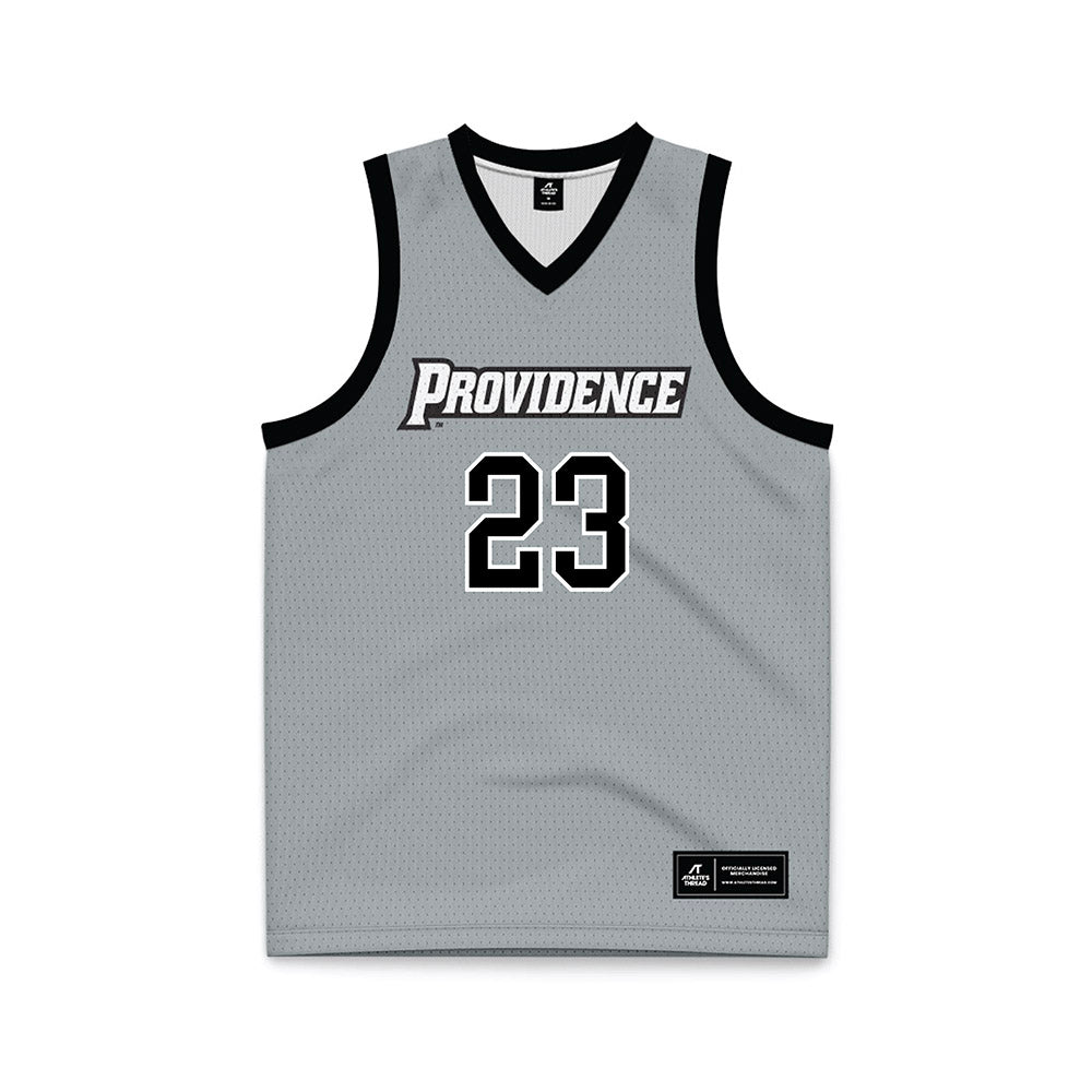 Providence - NCAA Women's Basketball : Ashley Dinges - Grey Basketball Jersey-0