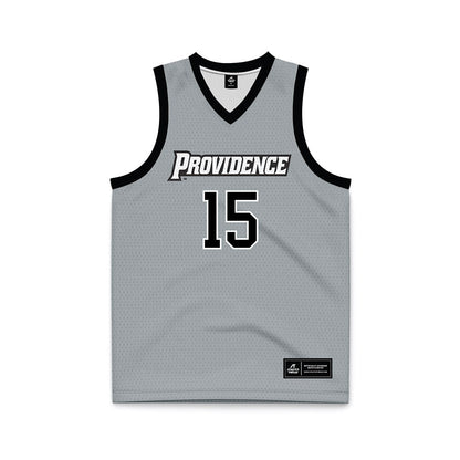 Providence - NCAA Women's Basketball : Samantha Mancini - Grey Basketball Jersey-0