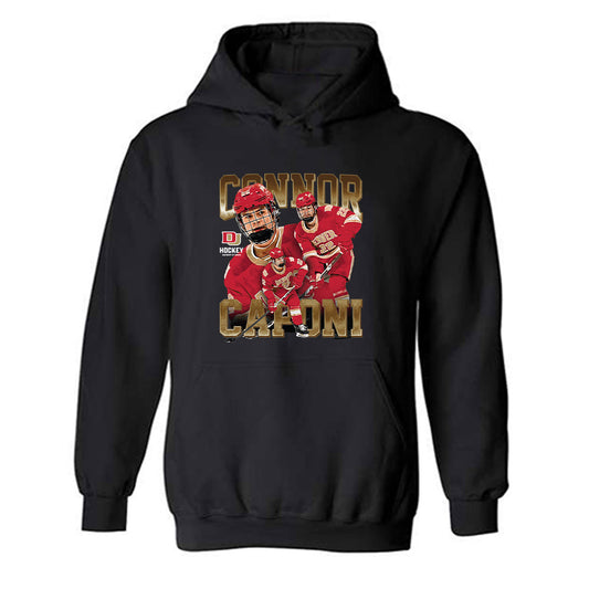 DU - NCAA Men's Ice Hockey : Connor Caponi - Player Collage Hooded Sweatshirt-0