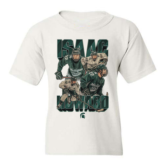 Michigan State - NCAA Men's Ice Hockey : Isaac Howard - Youth T-Shirt-0