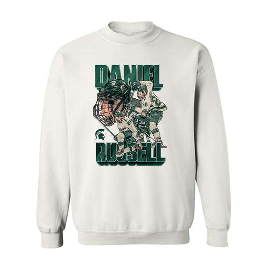 Michigan State - NCAA Men's Ice Hockey : Daniel Russell - Player Collage Crewneck Sweatshirt-0