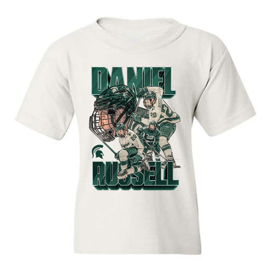 Michigan State - NCAA Men's Ice Hockey : Daniel Russell - Player Collage Youth T-Shirt-0