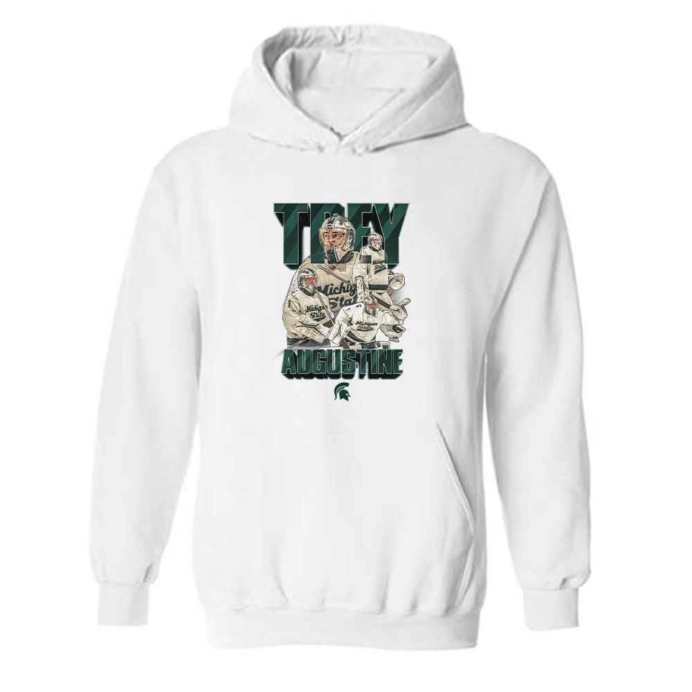 Michigan State - NCAA Men's Ice Hockey : Trey Augustine - Player Collage Hooded Sweatshirt-0