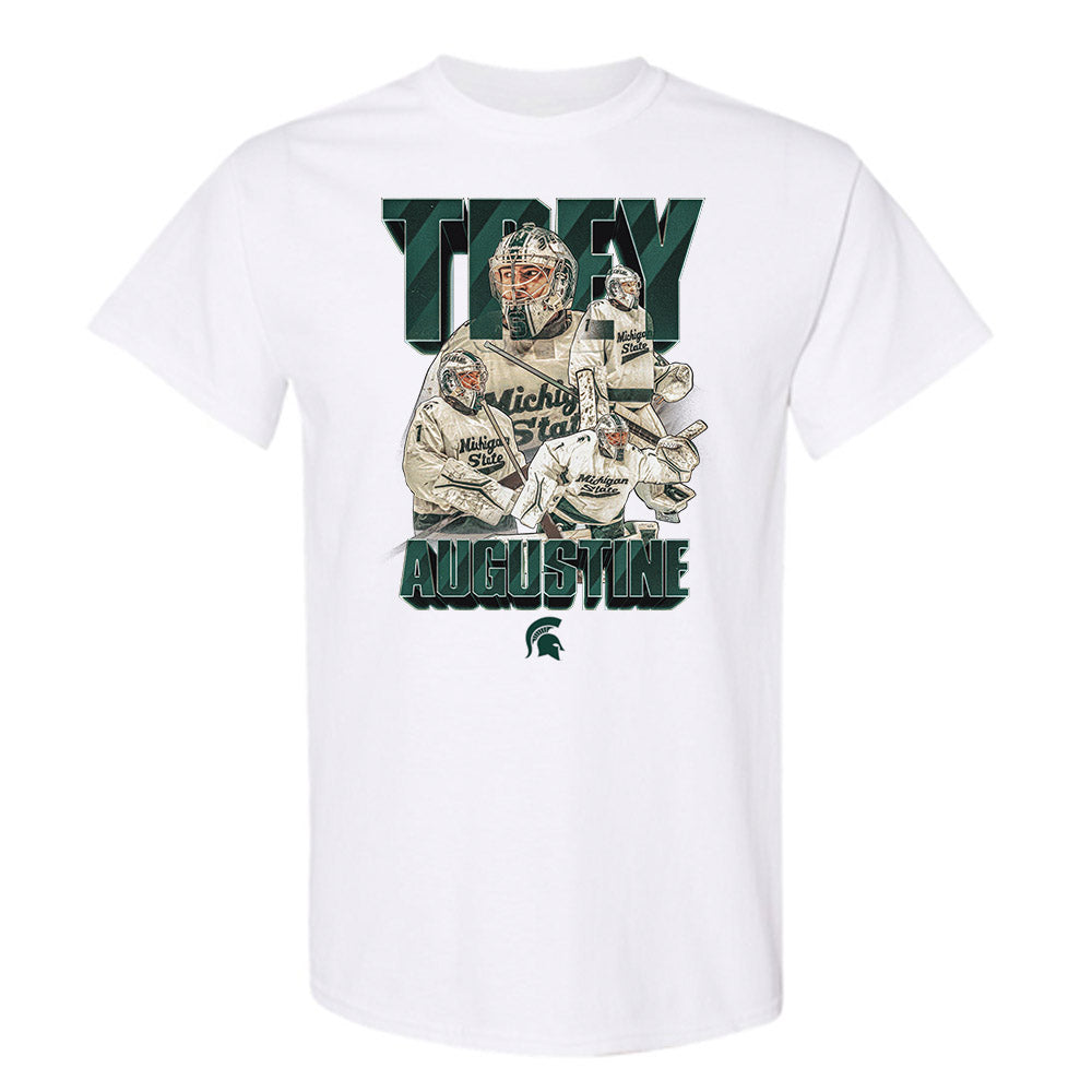 Michigan State - NCAA Men's Ice Hockey : Trey Augustine - Player Collage T-Shirt-0