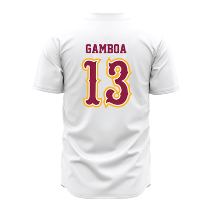 Bethune - NCAA Baseball : Marcos Gamboa - White Jersey-1