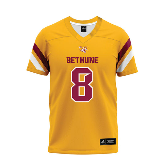 Bethune - NCAA Football : Johnny B Harris III - Gold Premium Football Jersey-0