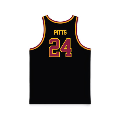 Bethune - NCAA Women's Basketball : Dariasia Pitts - Black Basketball Jersey-1