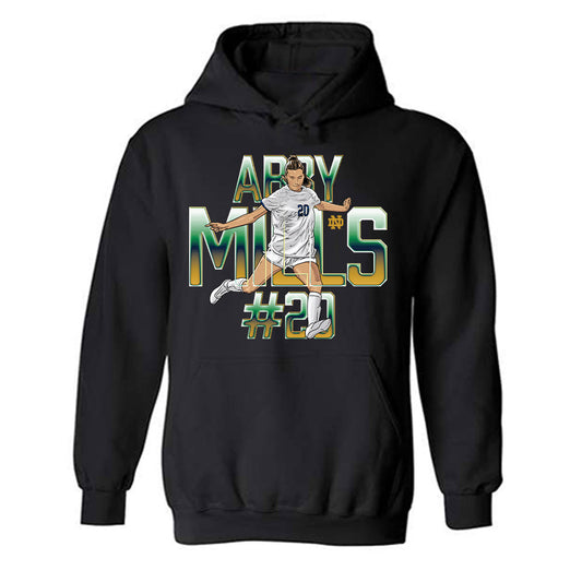 Notre Dame - NCAA Women's Soccer : Abby Mills - Player Collage Hooded Sweatshirt-0