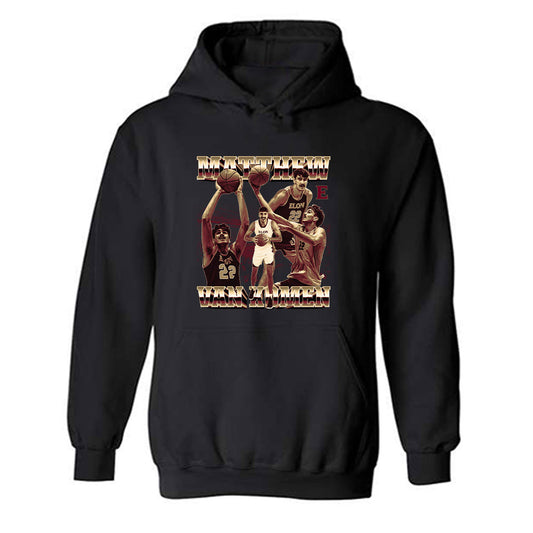 Elon - NCAA Men's Basketball : Matthew Van Komen - Player Collage Hooded Sweatshirt-0