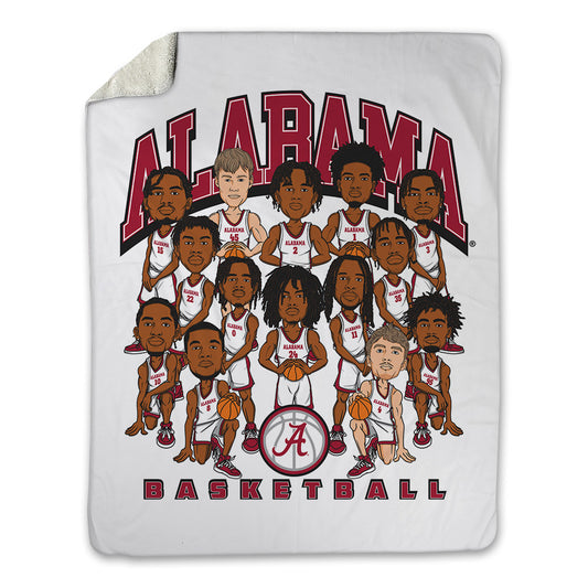 Alabama - NCAA Men's Basketball : - Team Caricature Blanket-0