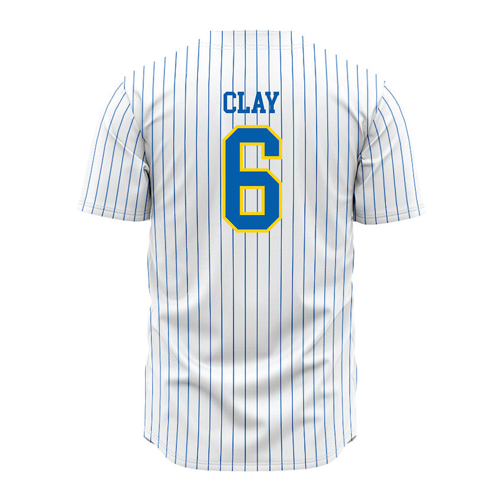 Southeastern - NCAA Baseball : Cale Clay - White Pinstripe Jersey-1