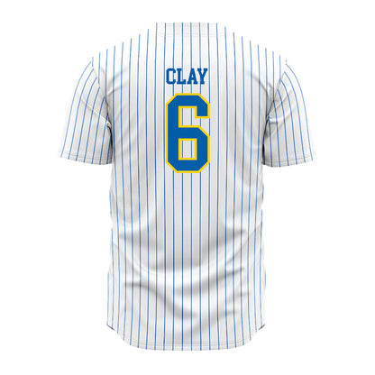 Southeastern - NCAA Baseball : Cale Clay - White Pinstripe Jersey-1