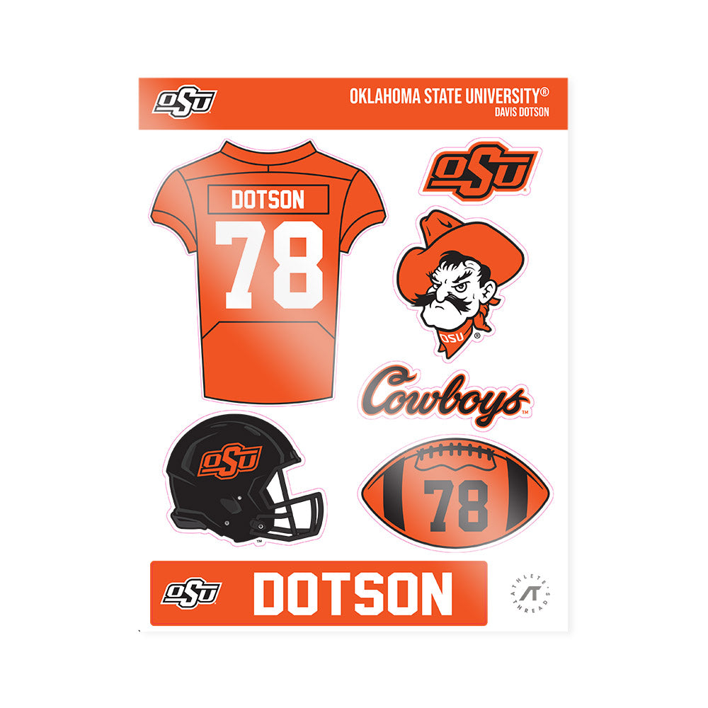 Oklahoma State - NCAA Football : Davis Dotson - Sticker Sheet-0