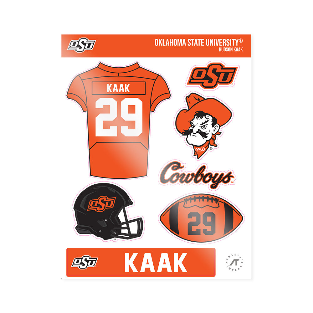 Oklahoma State - NCAA Football : Hudson Kaak - Sticker Sheet-0