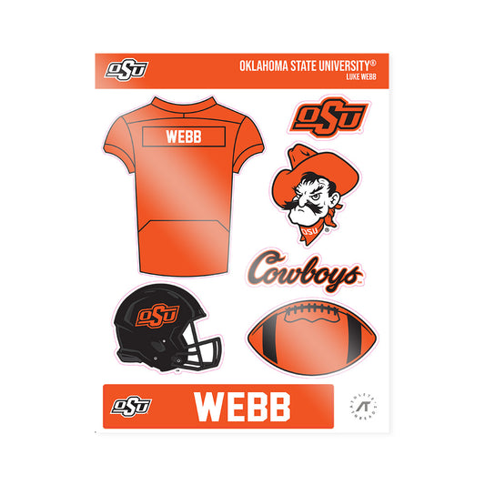 Oklahoma State - NCAA Football : Luke Webb - Sticker Sheet-0