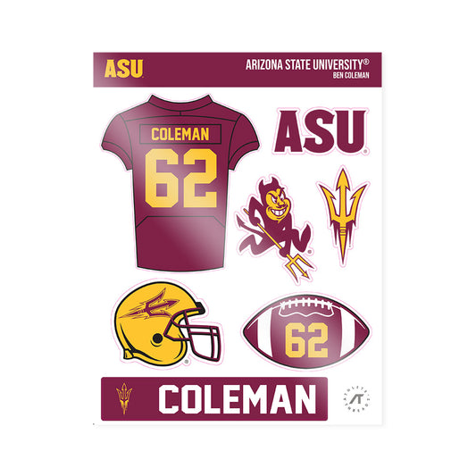 Arizona State - NCAA Football : Ben Coleman - Sticker Sheet-0