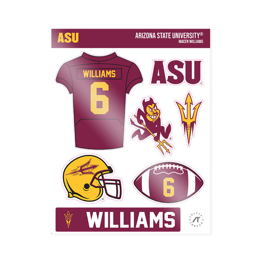 Arizona State - NCAA Football : Macen Williams - Sticker Sheet-0