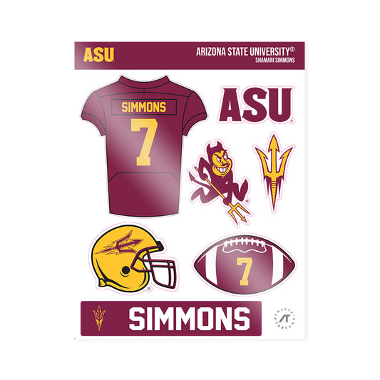 Arizona State - NCAA Football : Shamari Simmons - Sticker Sheet-0