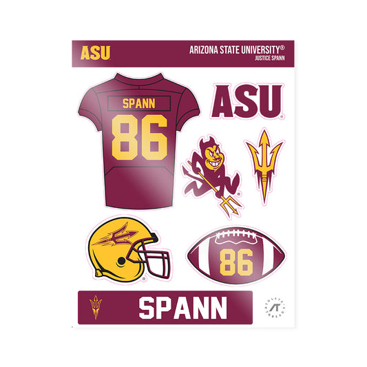 Arizona State - NCAA Football : Justice Spann - Sticker Sheet-0