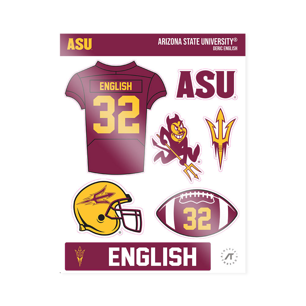 Arizona State - NCAA Football : Deric English - Sticker Sheet-0