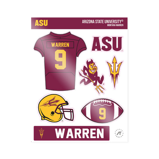 Arizona State - NCAA Football : Montana Warren - Sticker Sheet-0
